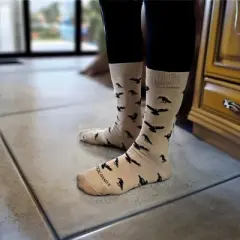 Raven Pattern Socks (Women's Sizes, Adult Medium) from the Sock Panda - Great for Halloween