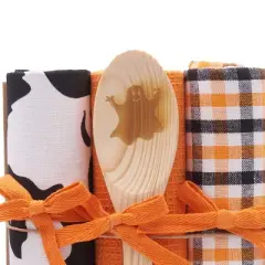 C&F Home Hey Boo Halloween Kitchen Dishtowels & Spoon Gift Bundle Set of 4
