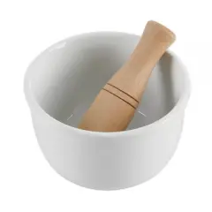 Gibson Our Table Simply White 24 Ounce Porcelain Mortar and Pestle Set