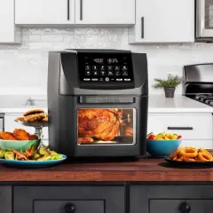 Gourmia 14qt All-in-One Digital Air Fryer, Oven, Rotisserie & Dehydrator: Stainless Steel, 1550W, Dishwasher-Safe Parts