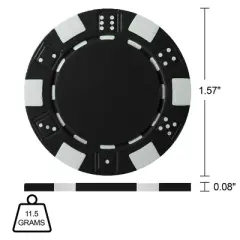 Poker Chips &ndash; 100-Piece Set of 11.5-gram Blackjack Chips with Dice Design by Trademark Games (Black)