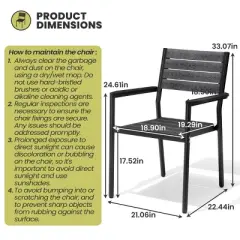 Crestlive Products 7pc Aluminum Patio Dinning Set 72in Table and 6 Chairs Plastic Wood Top with Umbrella Hole for Outdoor Pool Lawn
