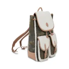 Bearpaw Women's Vintage Drawstring Flap Backpack/Bookbag for Laptop, School, College Students, Office, and Travel - Cute Fashion Backpack