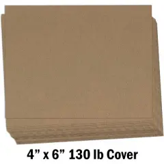 Hamilco Brown Kraft Cardstock Thick Paper Cards 4x6 Blank Card Stock Heavy Weight 130 lb Cover - 50 Pack