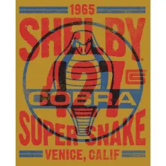 Junior's Shelby Cobra Blue and Red Distressed Poster Festival Muscle Tee