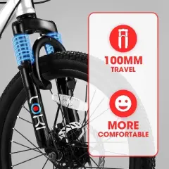 20In Kids Mountain Bike, 14In Height Carbon Steel Frame, 7-Speed With Front Disc Brake And Rear V-brake, Carbon Steel Frame Bicycles for 8-12 Boy Girl