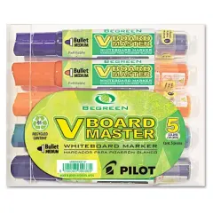 Pilot BeGreen Dry Erase Marker Assorted Chisel 5/Pack 43917