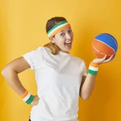 Okuna Outpost 24 Pieces Irish Flag Wristbands and Sweatband Set for St. Patrick's Party