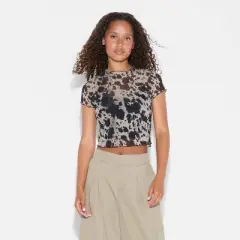 Women's Printed Cap Sleeve Ruff-Collar Blouse - Wild Fable&trade;