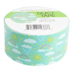 Simply Genius Pattern Duct Tape Heavy Duty, 1 Roll 1.8 in x 10 Yards, Colorful Duct Tape with Designs for Crafts, DIY, Sun Shower
