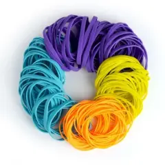 LotFancy 190 Pcs Colored Rubber Bands For Office Supplies, Tie Dye, Assorted Size #64, #33, #19