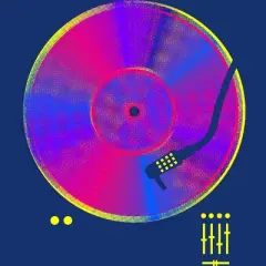 Women's Design By Humans Retro Vinyl By clingcling Racerback Tank Top