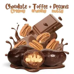 Chocolate Covered Toffee Coated Pecans by It's Delish