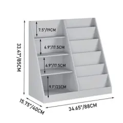 NicBex Kids Bookshelf with Toy Storage,4 Tier Bookcase with Bin Organizer,Storage Rack for Kids Room,Playroom,Nursery,Gray