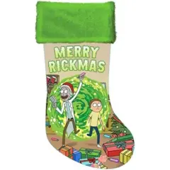 Kurt Adler Rick and Morty Satin Christmas Stocking, 19in