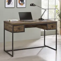 Milbrook 2 Drawer Writing Desk Rustic Oak - Coaster