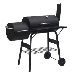 SUGIFT Heavy-Duty Charcoal BBQ Grill and Offset Smoker in Black