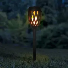 LumaBase Solar-Powered Flame-Effect Deck Mount Mini Torch, 1 Count