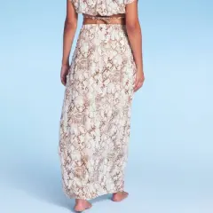 Women's High Slit Cover Up Maxi Skirt - Shade & Shore&trade; Tan Snake Print