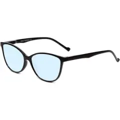 Calabria MDR8004 Designer Blue Light Eye Glasses Ladies Cateye Gloss Black 49 mm