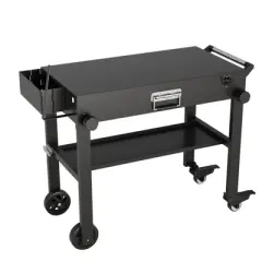 Outdoor Grill Cart Heavy Duty Commercial Grade - Rolling Kitchen Cart with Foldable Shelf