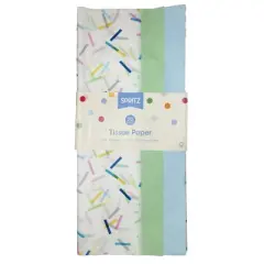 20ct Banded Tissue Multicolor Confetti on White Green Blue - Spritz&trade;