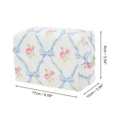 Unique Bargains Rectangle Bow Makeup Bag 1 Pc