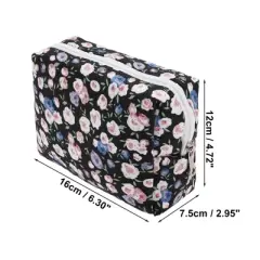 Unique Bargains Women's Rose Octagonal Travel Cosmetic Bag 1 Pc