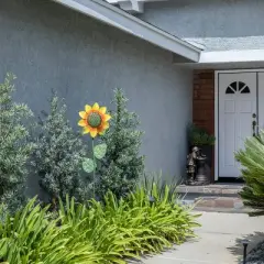 63"x16" Spring Festive Blooming Metal Sunflower Garden Stake - Alpine Corporation