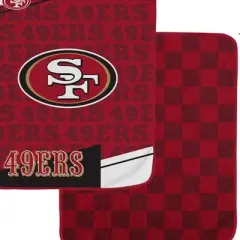 NFL San Francisco 49ers Diagonal Ghost Checker Double Sided Ultra Cozy Blanket