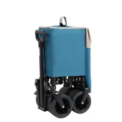 FURNIinspire Wheelbarrows And Lawn Carts Beach Wagon Lawn Cart Garden Cart, Heavy Duty Folding Utility Yard Cart, Blue, 20.87"*42.91"*32.68"