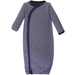 Touched by Nature Baby Boy Organic Cotton Side-Closure Snap Long-Sleeve Gowns 3pk, Constellation