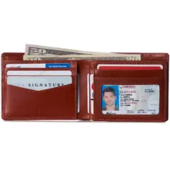 Alpine Swiss Nolan Mens RFID Protected Bifold Wallet Genuine Leather Comes in a Gift Box