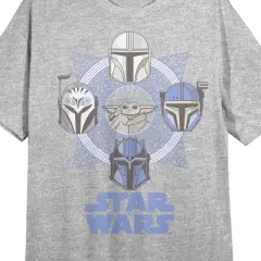 Star Wars Iconic Helmets and Logo Women's Gray Short Sleeve Crew Neck Sleep Shirt