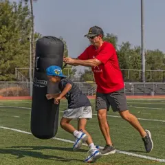 GoSports Inflatable Football Tackling Dummy - Blocking Pad Training Equipment for Football Practice - 4.25 ft Tall - Black