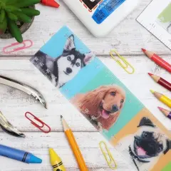 Juvale 12-Pack Dog 3D Plastic Rulers for Kids Students Reward, 3 Assorted Designs