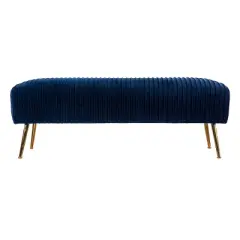 Tawver Contemporary Upholstered Bench Blue/Gold - Aiden Lane