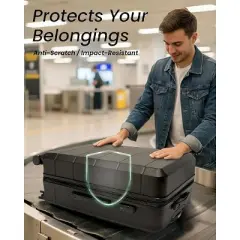 Luggage with Silent Spinner Wheels, Expandable Hardside Carry On 20 Inch,Checked Medium 24 Inch Large 28Inch Suitcase, 3-Piece Set