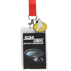 Star Trek ID Lanyard Badge Holder with Card and 2" Delta Symbol Rubber Pendant