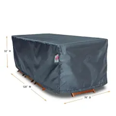 Summerset Shield Large Rectangle Dining Table Chairs Cover Ultimate Protection for Your Outdoor Furniture 120" x 78" x 32" Mercury