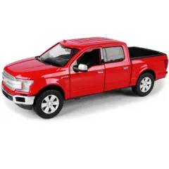 2019 Ford F-150 Lariat Crew Cab Pickup Truck Red 1/24-1/27 Diecast Model Car by Motormax