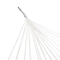 Sunnydaze Outdoor Quilted Double Hammock with Pillow and Curved Metal Spreader Bars