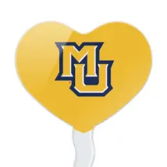 Marquette University Secondary Logo Heart Love Cupcake Picks Toppers Decoration Set of 6