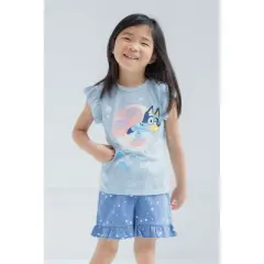 Bluey Girls T-Shirt and French Terry Shorts Outfit Set Little Kid 