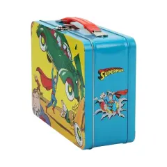 Superman Lifting Car Blue Tin Tote