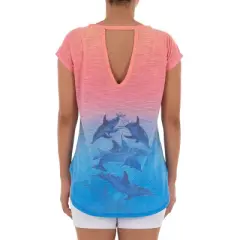 Guy Harvey Women's Dolphin Time Short Sleeve Slub Tee
