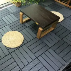 Courtyard Casual Plastic Deck Tiles Charcoal Gray Color Pack of 9