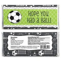 Big Dot of Happiness Goaaal - Soccer - Candy Bar Wrappers Baby Shower or Birthday Party Favors - Set of 24