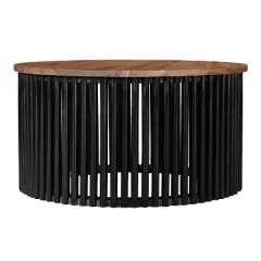 Christopher Knight Home Zanvia 30" Round Acacia Wood Coffee Table with Slatted Base
