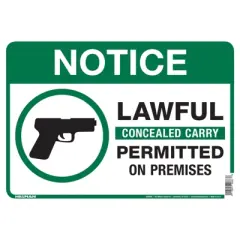 Hillman English White Notice Sign 10 in. H X 14 in. W - Case of 6